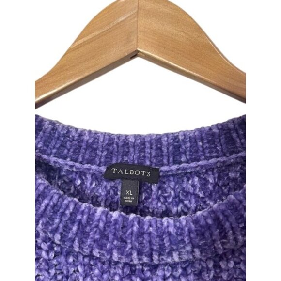 EUC Talbots Womens XL Purple Chenille Sweater XL - Picture 3 of 7